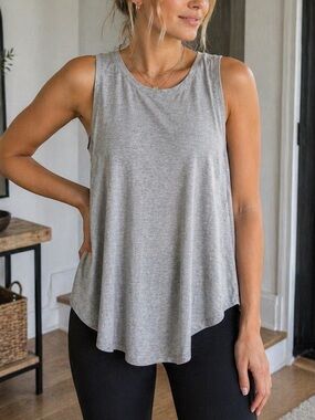 Azules Light Gray Sleeveless Swing Tank